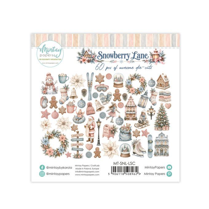 Ensemble de 60 ephemera en papier, Collection Snowberry lane