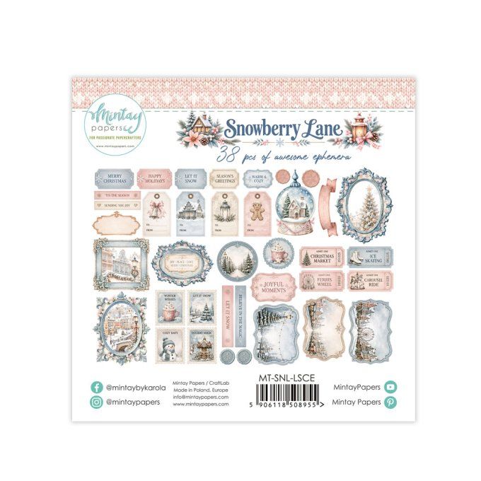 Ensemble de 38 ephemera en papier, Collection Snowberry lane