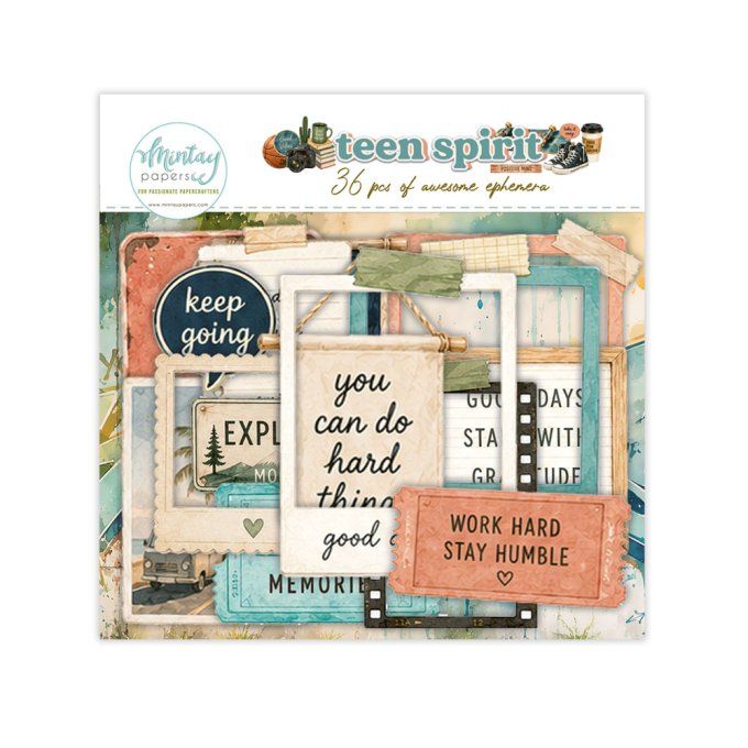 Ensemble de 36 ephemera en papier, Collection Teen spirit
