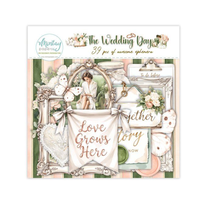 Ensemble de 39 ephemera en papier, Collection Wedding day