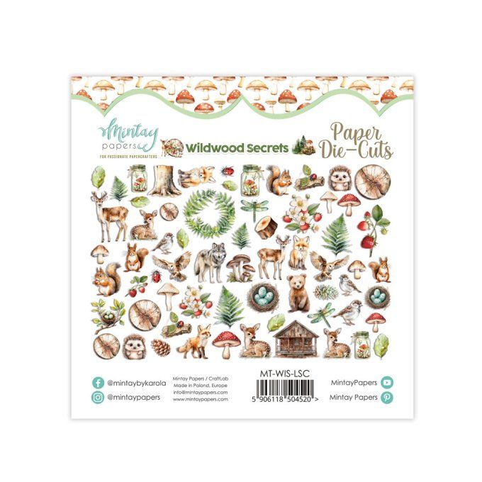 Ensemble de 60 die-cuts, Collection Wildwood secrets