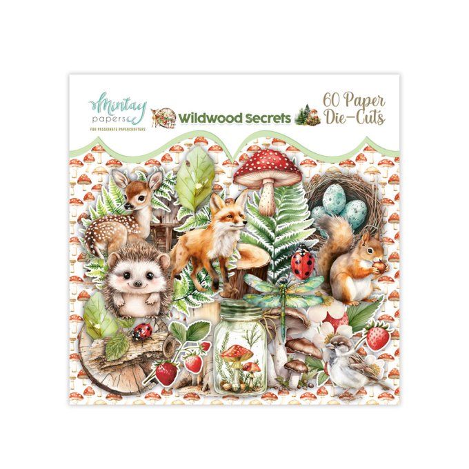 Ensemble de 60 die-cuts, Collection Wildwood secrets