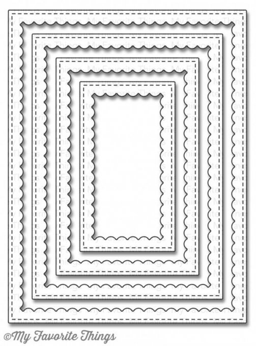 4 Dies/matrices de découpe, Rectangles dentelés - My favourite things