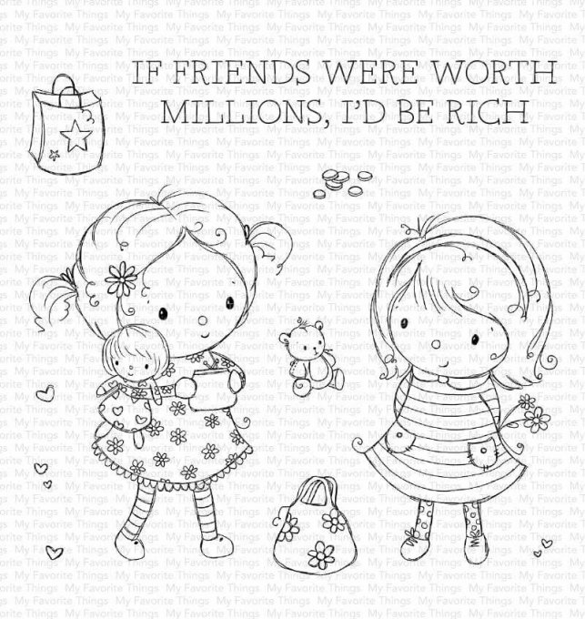 Ensemble de Tampons, MFT, million dollars friends, dimension de la planche : 10x10cm