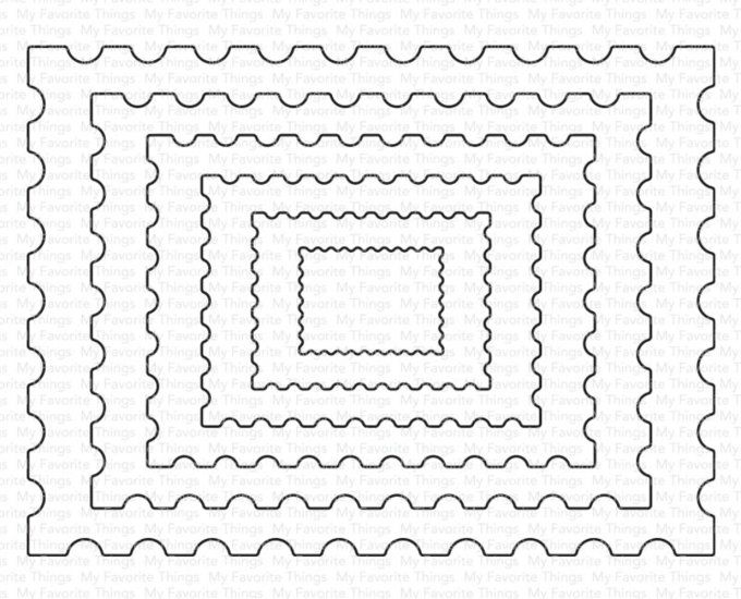 6 Dies/matrices de découpe, forme timbre, postage stamp, My favourite things