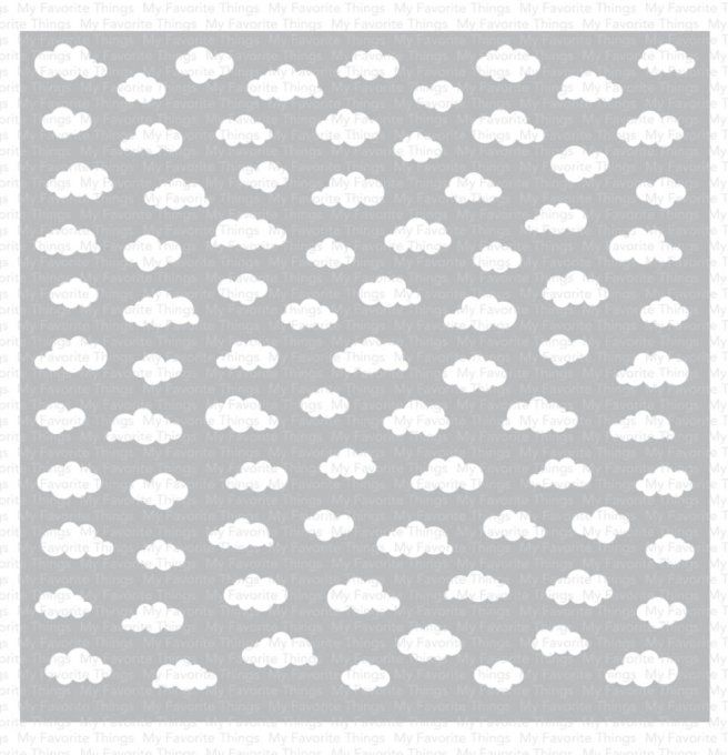 Pochoir, MFT, petits nuages - dimension : 15x15cm