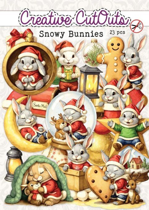 23 Die-cuts - Snowy bunnies