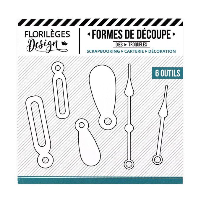 Florilèges design, 6 Dies/matrices de découpe, Flipettes et aiguilles
