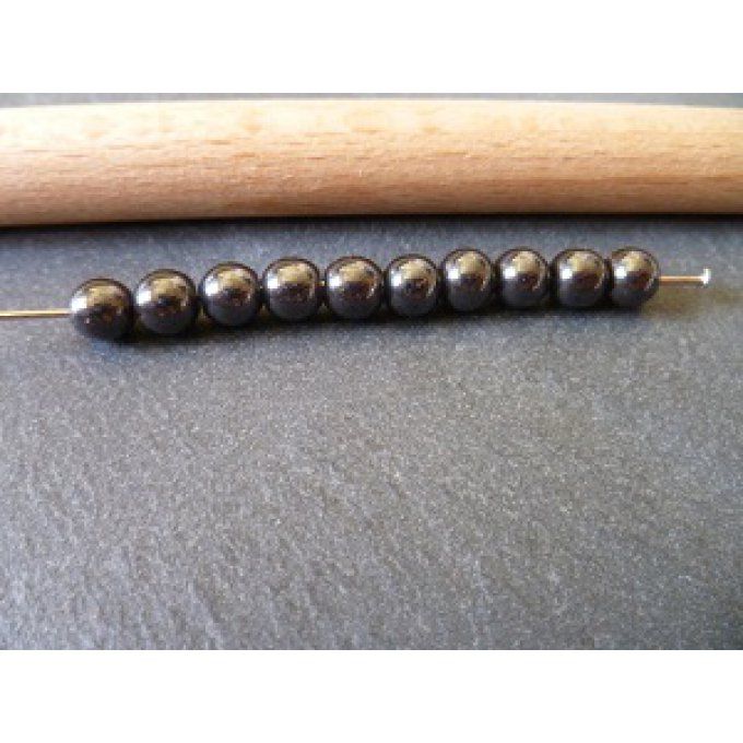 Perles en hématite, 6mm, x10