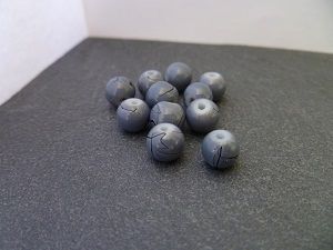 Perles en verre tréfilé, gris, x10