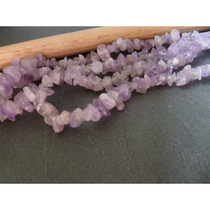 Perles "chips" Améthyste naturelle, x25