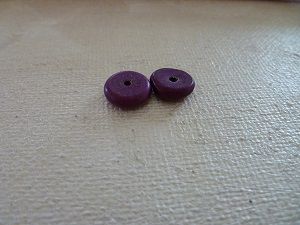 Perles "rondelle", howlite, violet légèrement marbré, x5