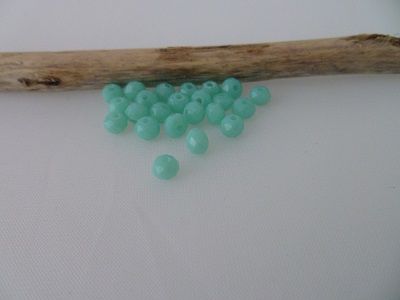 Perles en verre à facettes, turquoise, x10