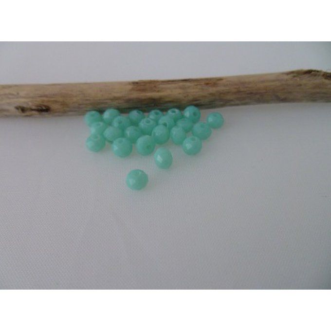 Perles en verre à facettes, turquoise, x10