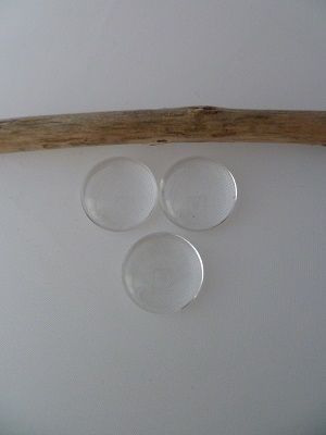 Cabochon rond en verre, diamètre 18mm , x1 (effet loupe)
