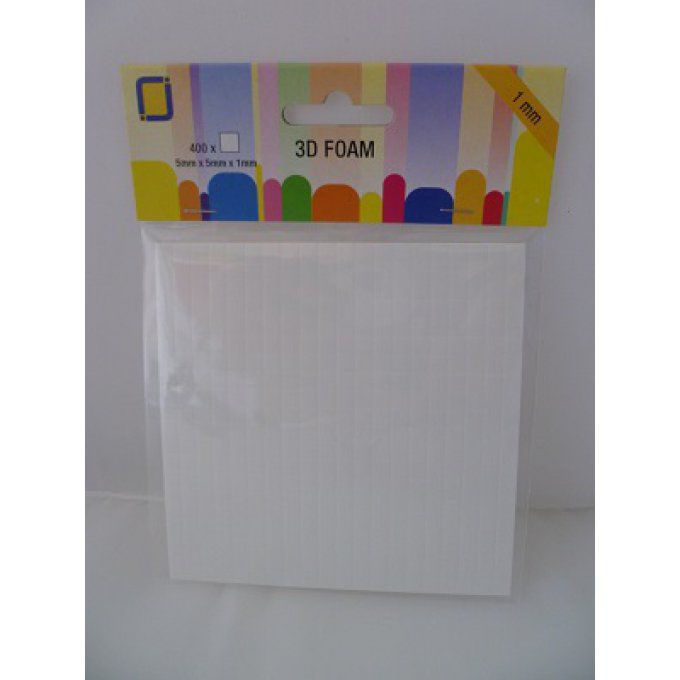 Carrés de mousse 3D 5x5x1mm