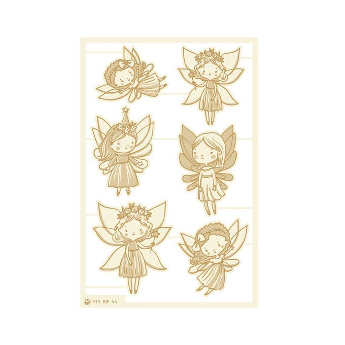 P13 - Chipboards, Collection Believe in fairies, dimension de la planche 15x10cm