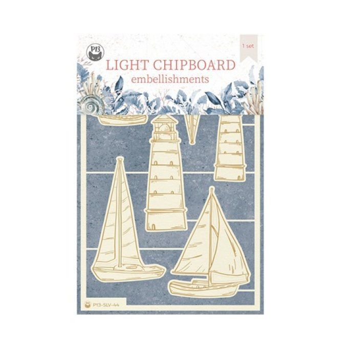 6 Chipboards, Sea la vie,  Piatek - dimension de la planche : 9x14cm environ
