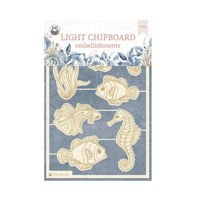 8 Chipboards, Sea la vie,  Piatek - dimension de la planche : 9x14cm environ