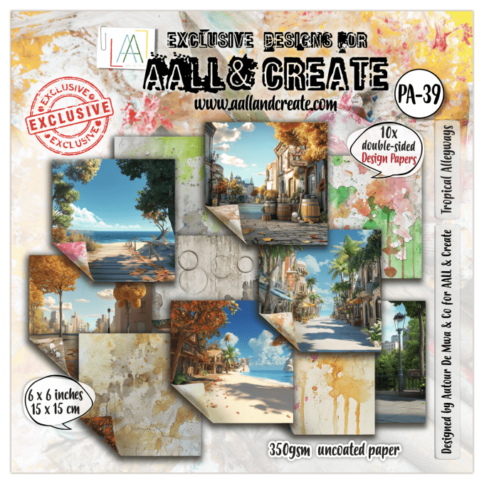 AALL&Create - 10 papiers de fond - recto verso - Tropical alleyways, 15x15cm - 350g 