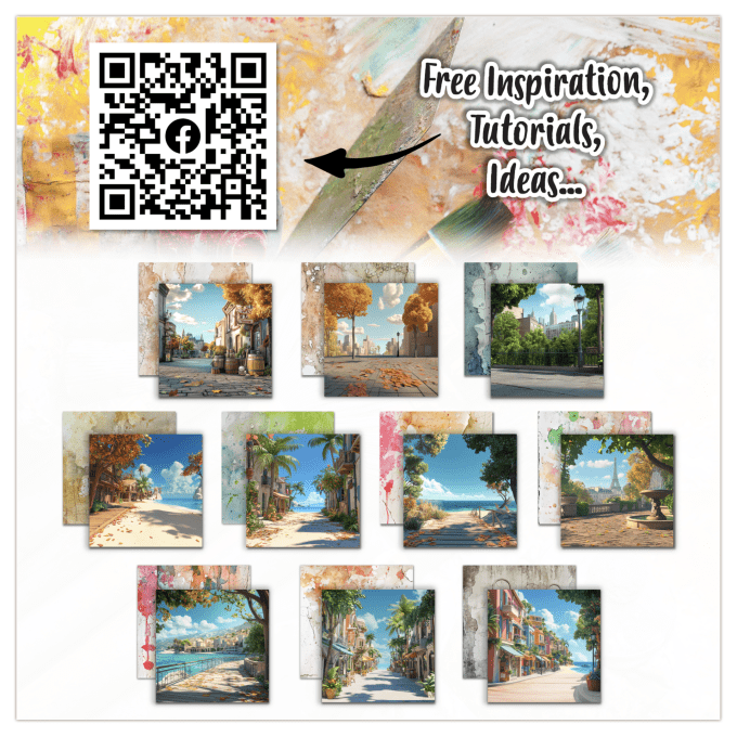 AALL&Create - 10 papiers de fond - recto verso - Tropical alleyways, 15x15cm - 350g 