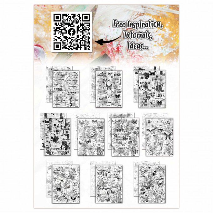 AALL&Create - 10 papiers de fond - recto verso - Herb traces, format A5 (14.8x21cm) - 350g