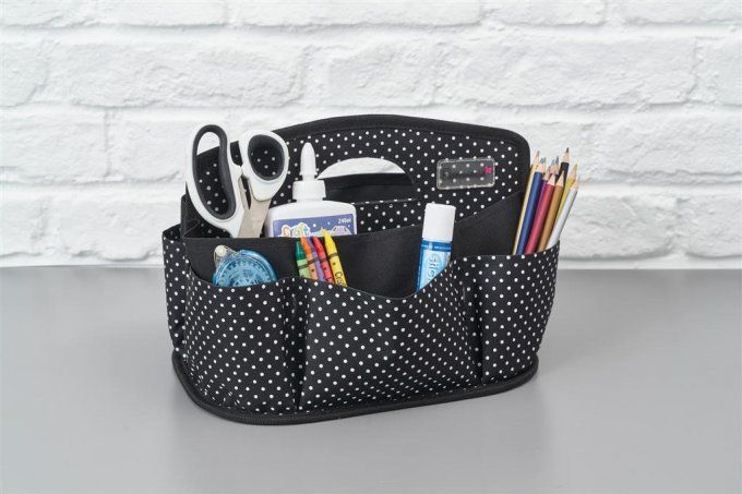 Papermania Craft Storage Caddy Liquorice Dot