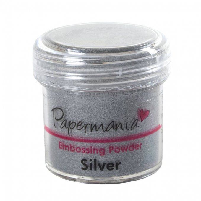 Papermania, Poudre à embosser couleur argent - contenance 28g environ
