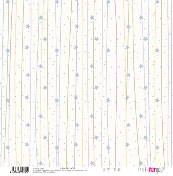 Collection Le petit prince, PapersForYou, 30x30cm - papier canvas - 125g - 8 feuilles