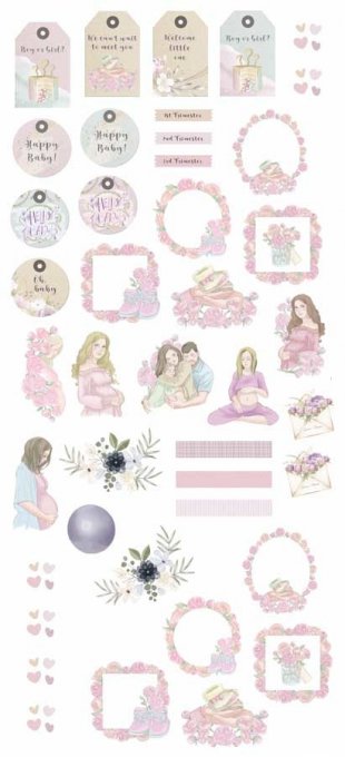 Collection Our tiny miracle, PapersForYou, ensemble de die-cuts (42 pièces)