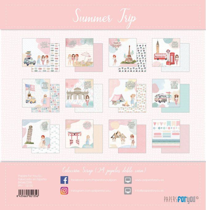 Collection Summer trip, PapersForYou, 15x15cm - 24 pages
