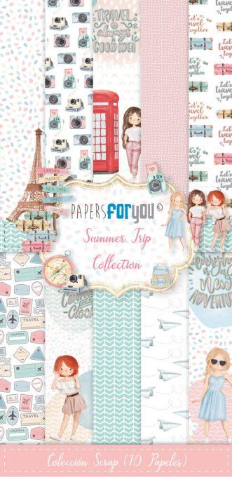 Collection Summer trip, PapersForYou, 15x30cm - 10 pages 