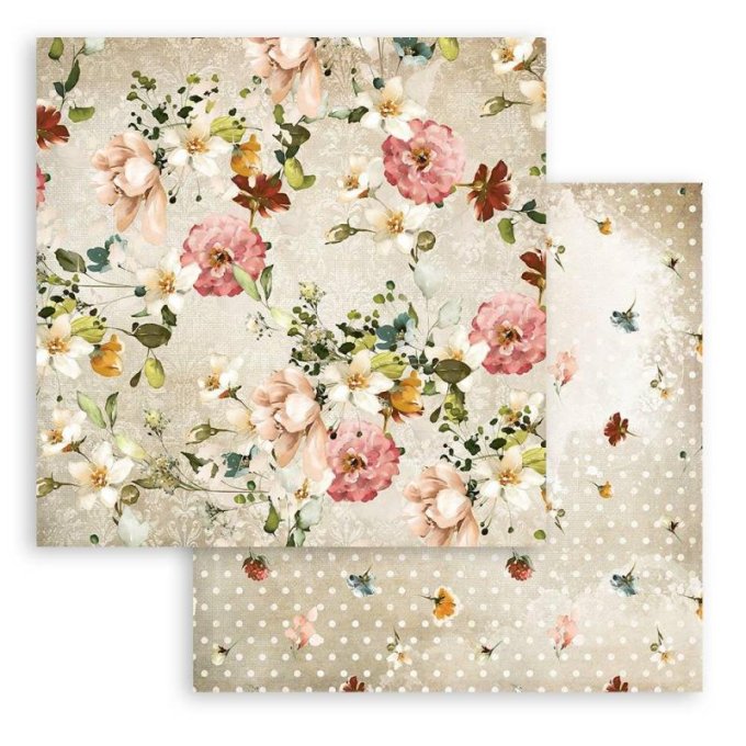 Collection Garden of promises, 20x20cm - 10 feuilles motif recto verso - Stamperia - 190g 