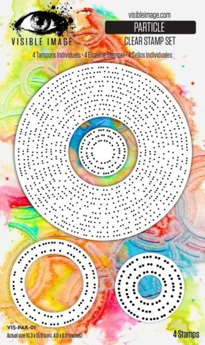 Visible image - 4 tampons, Particle - Dimension de la planche : 10.5x14.5cm environ