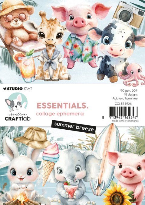 StudioLight, Craftlab - 18 designs, Die-cuts Ephemera - Summer breeze