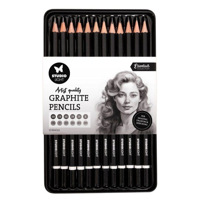 Essentials de Studio Light. 12 crayons - graphite