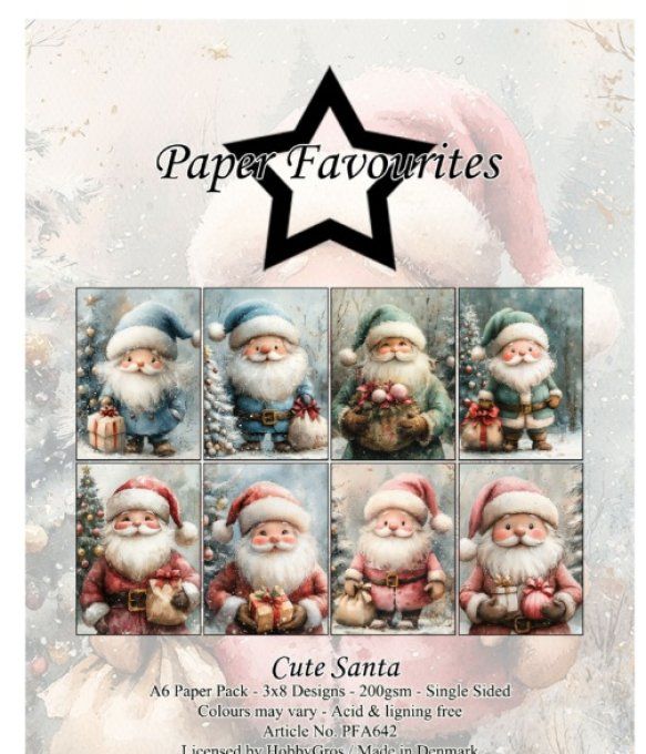 Paper Favourite - format A6 - Cute Santa, 200gsm