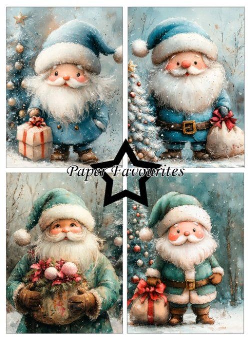 Paper Favourite - format A6 - Cute Santa, 200gsm