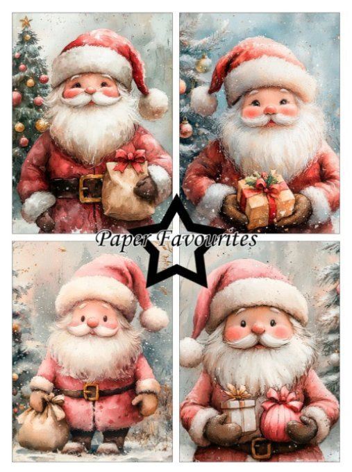 Paper Favourite - format A6 - Cute Santa, 200gsm