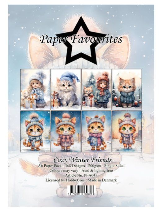 Paper Favourite - format A6 - Cozy winter friends, 200gsm