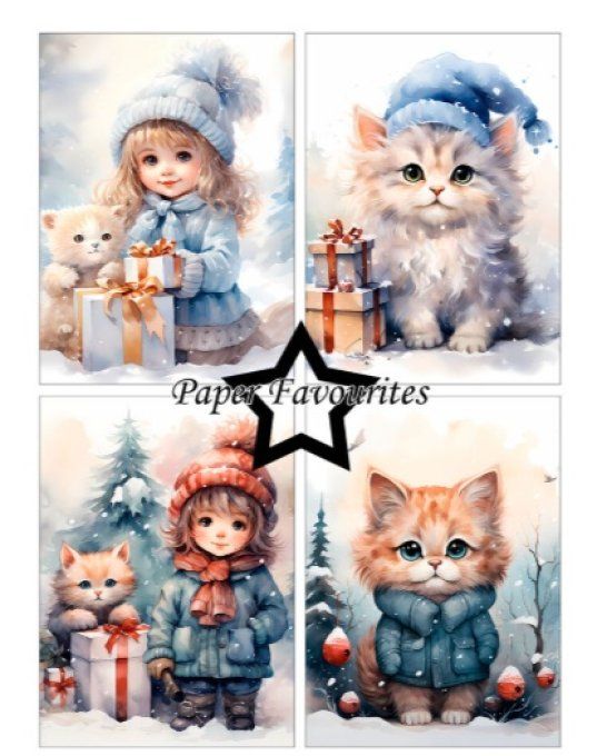Paper Favourite - format A6 - Cozy winter friends, 200gsm