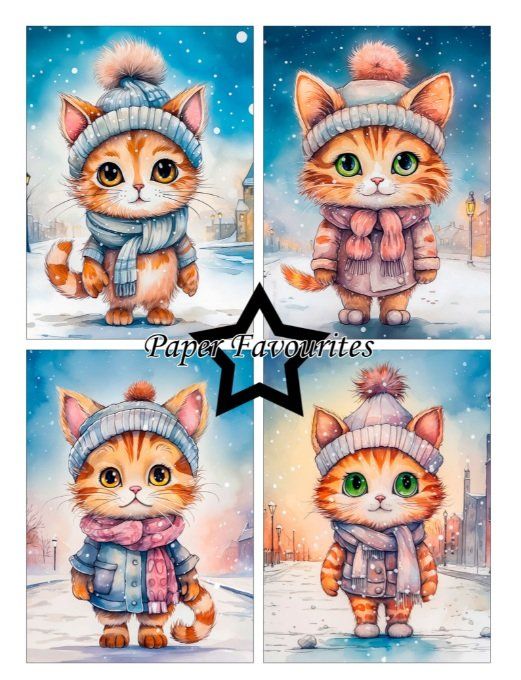 Paper Favourite - format A6 - Cozy winter friends, 200gsm