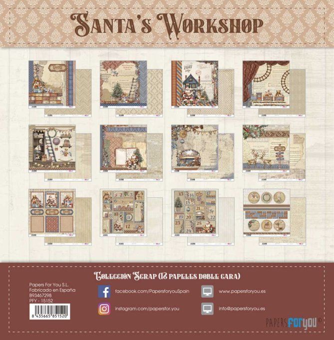 Collection Santa's Workshop, PapersForYou, 30x30cm - 12 pages 