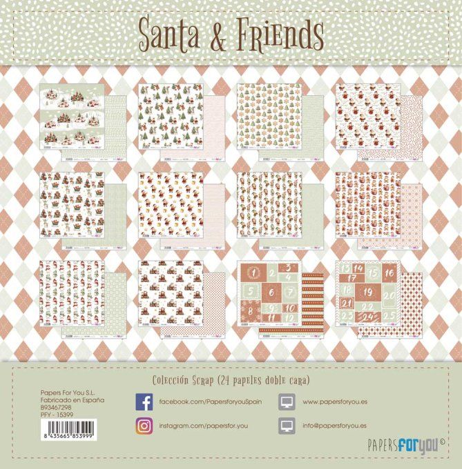 Collection Santa & friends, PapersForYou, 20x20cm - 24 pages 