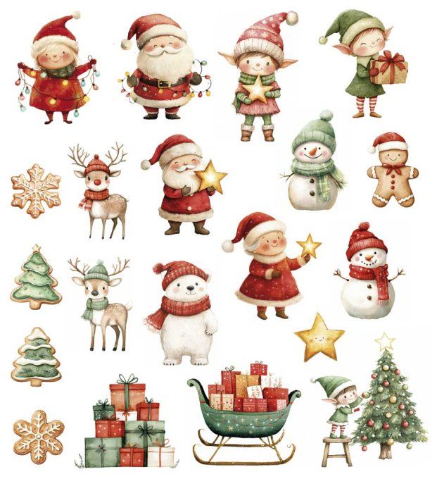 Collection Santa & Friends, 20 die-cuts, PapersForYou