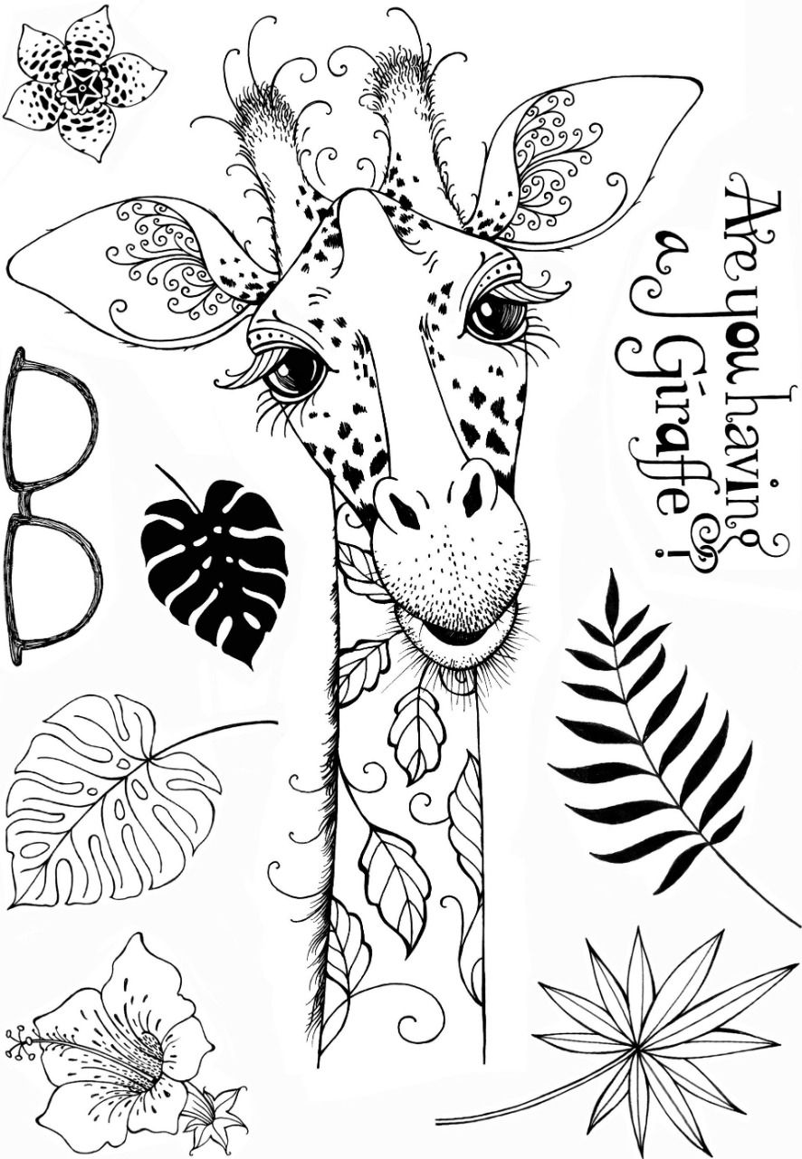 Planche de Tampons, Girafe - Pink ink designs