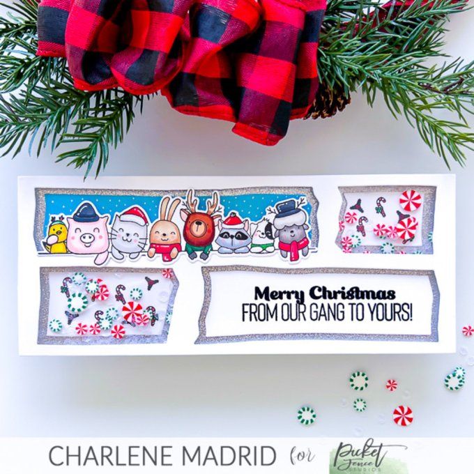 Tampon, Picket Fence - Animals crackers christmas wishes - dimension : 14x3.5cm