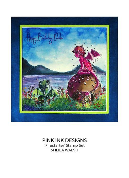 9 Tampons clear, Pink ink designs - Firestarter - dimension de la planche : 10x14.5cm