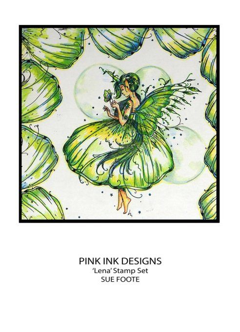 9 Tampons clear, Pink ink designs - Lena - dimension de la planche : 10x14.5cm