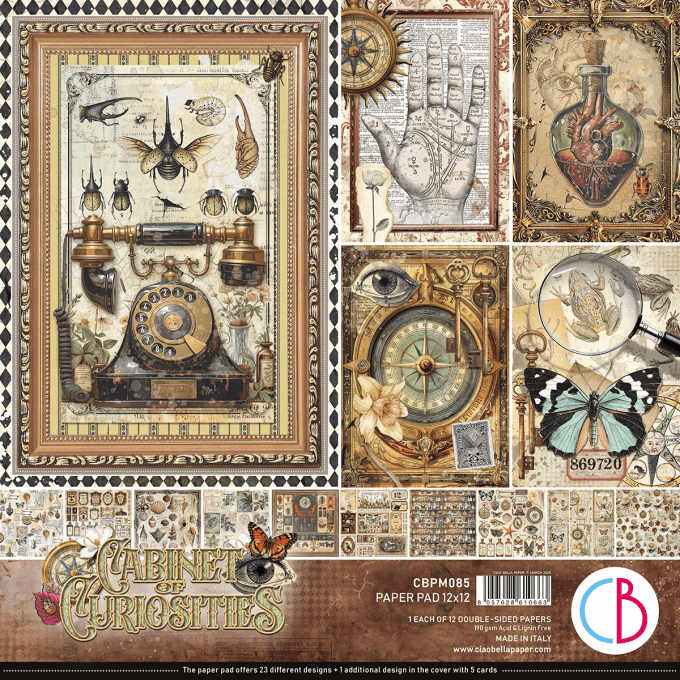 Ciao Bella, collection Cabinet of curiosities - 30x30cm - 12 feuilles - 190gsm 
